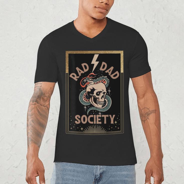 Rad Dad Society Cool Dad Club Dad Life Tee Fathers Day Men's V-Neck T-Shirt