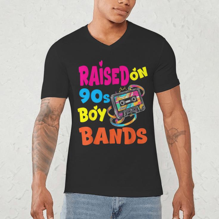 Raised On 90s Boy Bands Nostalgia Love Women Men Men's V-Neck T-Shirt