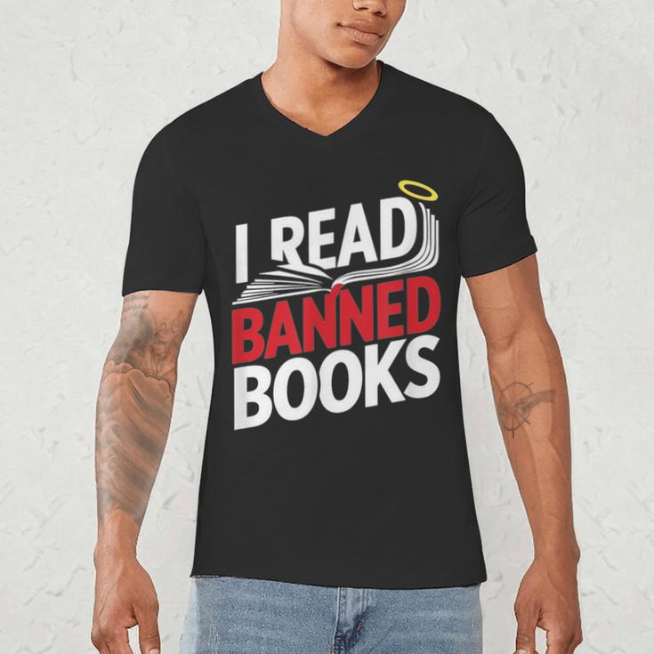 I Read Banned Books Defiant And Bold Men's V-Neck T-Shirt