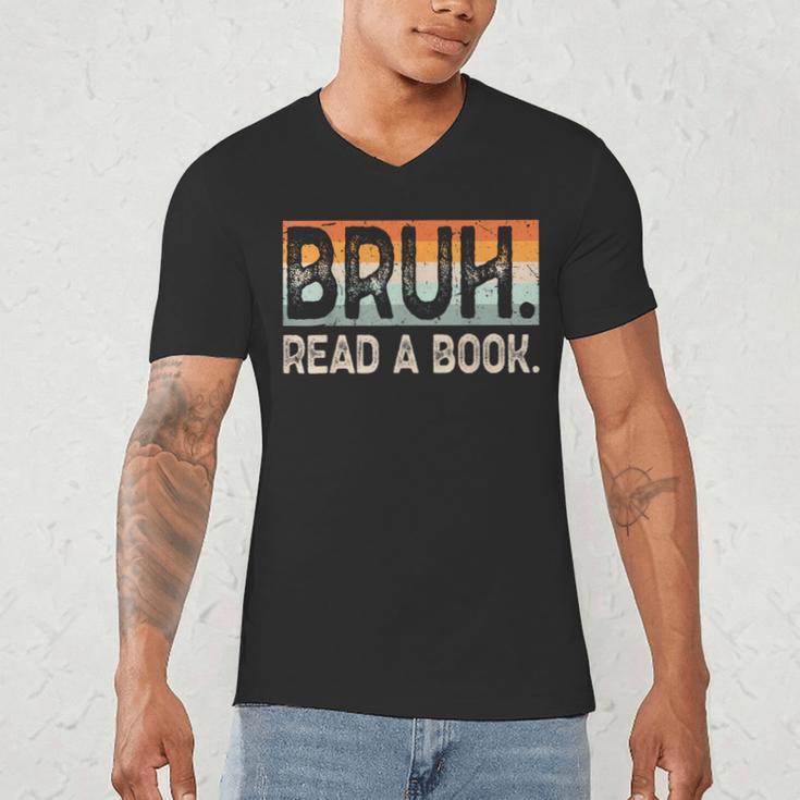 Read A Book Bruh Cool Ela English Teacher Reading Literature Men's V-Neck T-Shirt