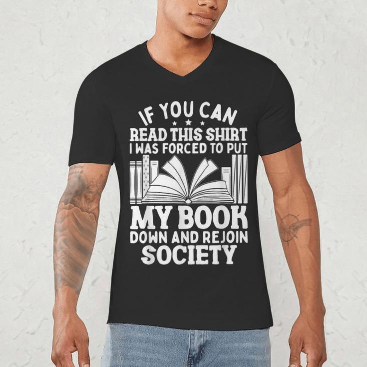 If You Can Read This For Book Lovers Reading Men's V-Neck T-Shirt