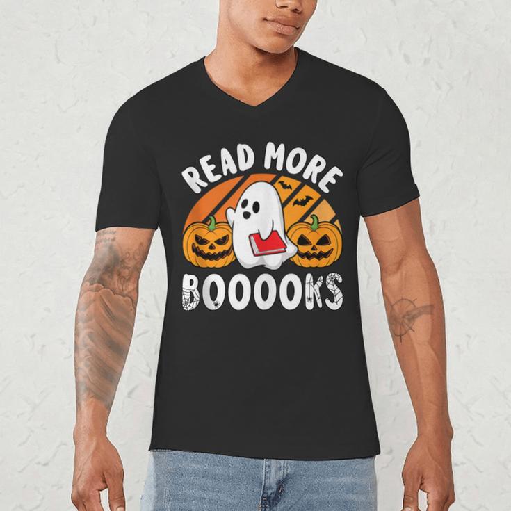 Read More Books Teacher Halloween Men Women Men's V-Neck T-Shirt