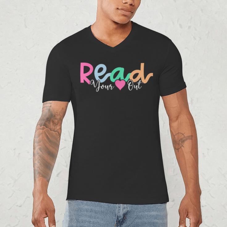 Read Your Heart Out Reading Librarian Book Across America Men's V-Neck T-Shirt