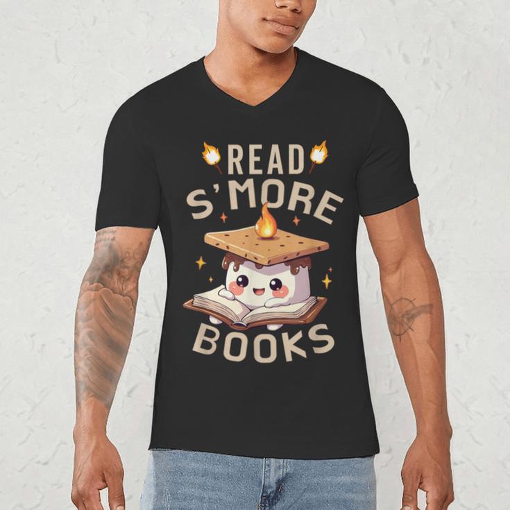 Read S'More Book Marshmallow Book Reading Lover Men's V-Neck T-Shirt