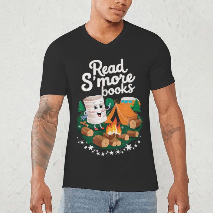 Read S'More Books Around Campfire National Book Week Men's V-Neck T-Shirt Read S'More Books Around Campfire National Book Week Men's V-Neck T-Shirt