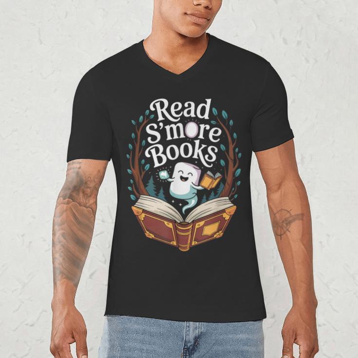 Read S'More Books Camping Outdoors Travel Campfire Men's V-Neck T-Shirt