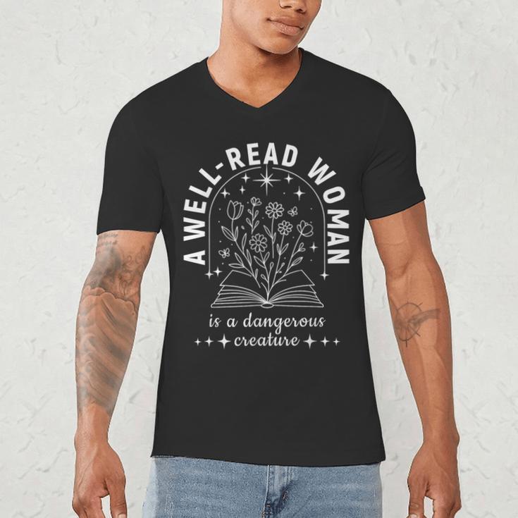 A Well Read Woman Book Lover Literary Quote Men's V-Neck T-Shirt A Well Read Woman Book Lover Literary Quote Men's V-Neck T-Shirt
