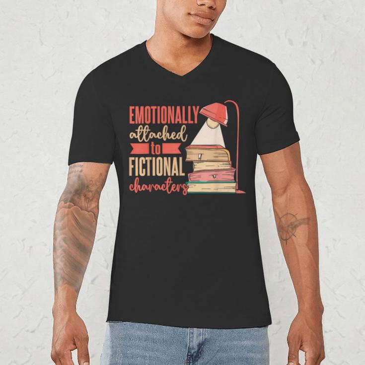 Reader Bookworm Fictional Character Reading Introvert Men's V-Neck T-Shirt Reader Bookworm Fictional Character Reading Introvert Men's V-Neck T-Shirt