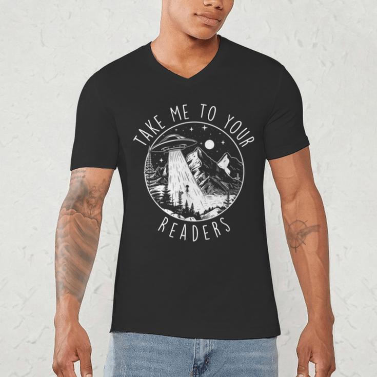 Take Me To Your Readers Book Lover Reading Bookworm Men's V-Neck T-Shirt