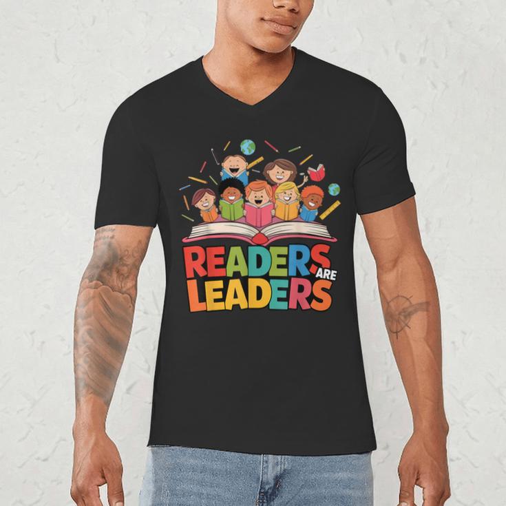 Readers Are Leaders Motivational Reading Book Quote Men's V-Neck T-Shirt