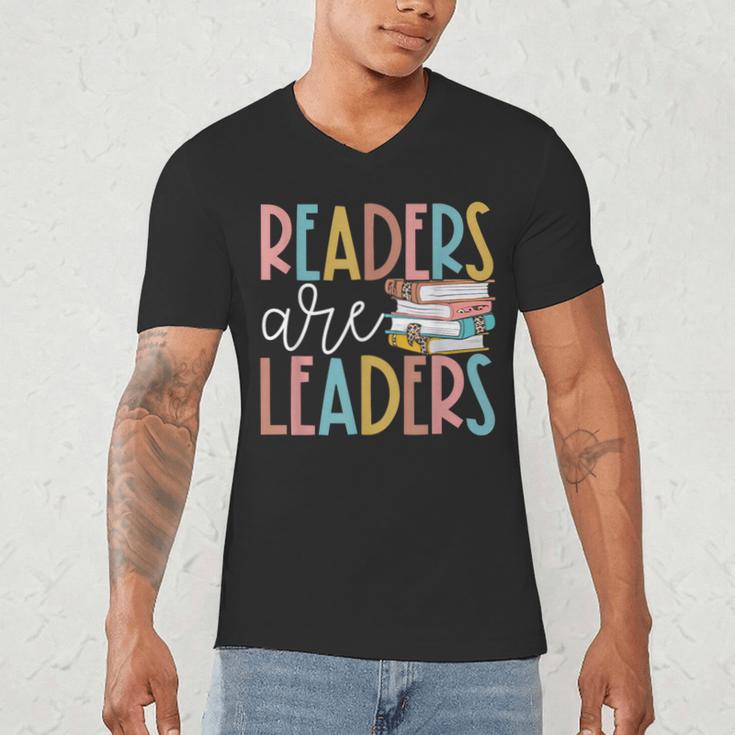 Readers Are Leaders Reading Book Lovers Teacher Women Kids Men's V-Neck T-Shirt Readers Are Leaders Reading Book Lovers Teacher Women Kids Men's V-Neck T-Shirt