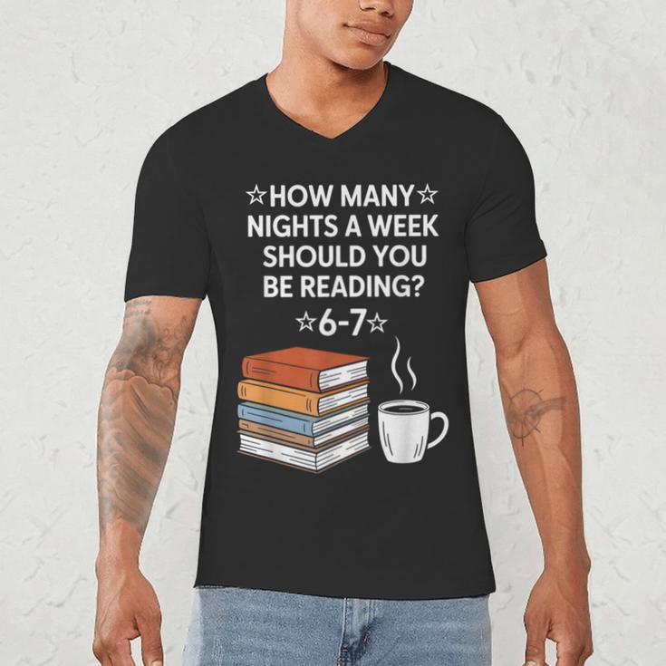 Reading 6-7 Six Seven Meme English Teacher Book Lover Men's V-Neck T-Shirt