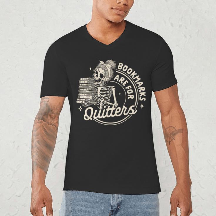 Reading Book Bookish Book Club Bookmarks Are For Quitters Men's V-Neck T-Shirt Reading Book Bookish Book Club Bookmarks Are For Quitters Men's V-Neck T-Shirt