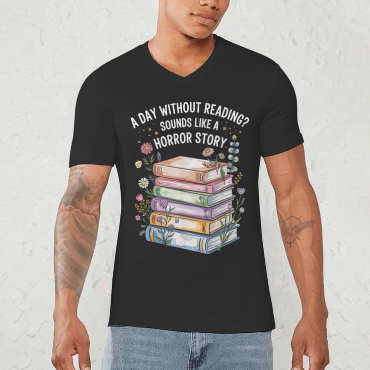 Reading Book Lover Humor For Readers And Bookworms Men's V-Neck T-Shirt Reading Book Lover Humor For Readers And Bookworms Men's V-Neck T-Shirt
