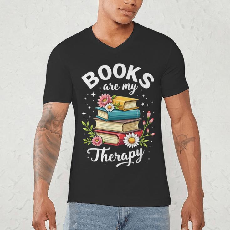 Reading Books Are My Therapy Men's V-Neck T-Shirt