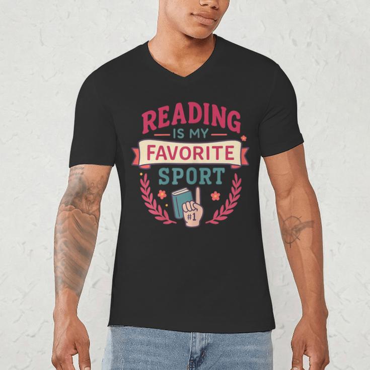 Reading Is My Favorite Sport Book Lover Keepsake For Women Men's V-Neck T-Shirt Reading Is My Favorite Sport Book Lover Keepsake For Women Men's V-Neck T-Shirt