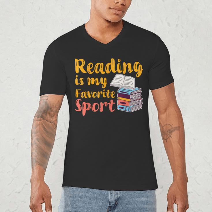 Reading Is My Favorite Sport Book Lovers Men's V-Neck T-Shirt