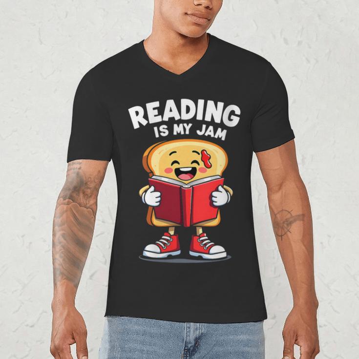Reading Is My Jam I Love To Read Books Men's V-Neck T-Shirt Reading Is My Jam I Love To Read Books Men's V-Neck T-Shirt