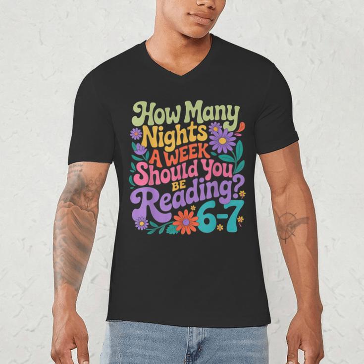 Reading Six Seven Meme Book Lover 67 Teacher 6 7 Men's V-Neck T-Shirt Reading Six Seven Meme Book Lover 67 Teacher 6 7 Men's V-Neck T-Shirt