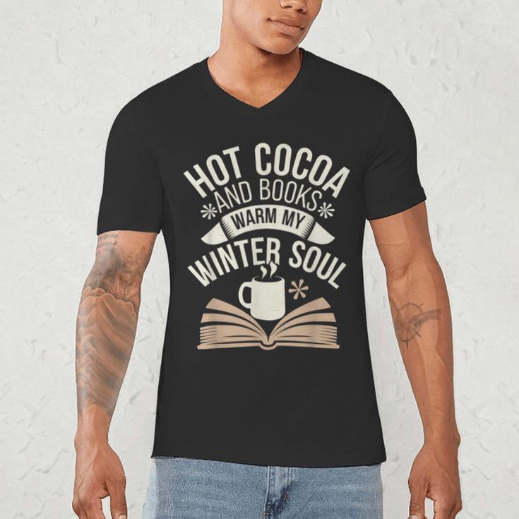 Reading All Winter Cozy Book Lover And Literary Escape Men's V-Neck T-Shirt Reading All Winter Cozy Book Lover And Literary Escape Men's V-Neck T-Shirt