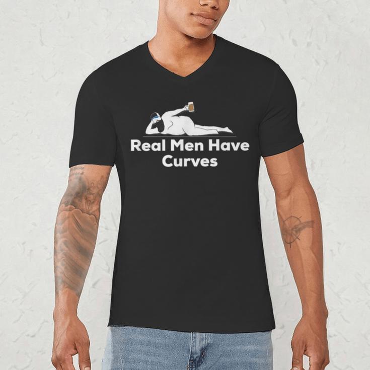 Real Men Have Curves Dad Body Men's V-Neck T-Shirt
