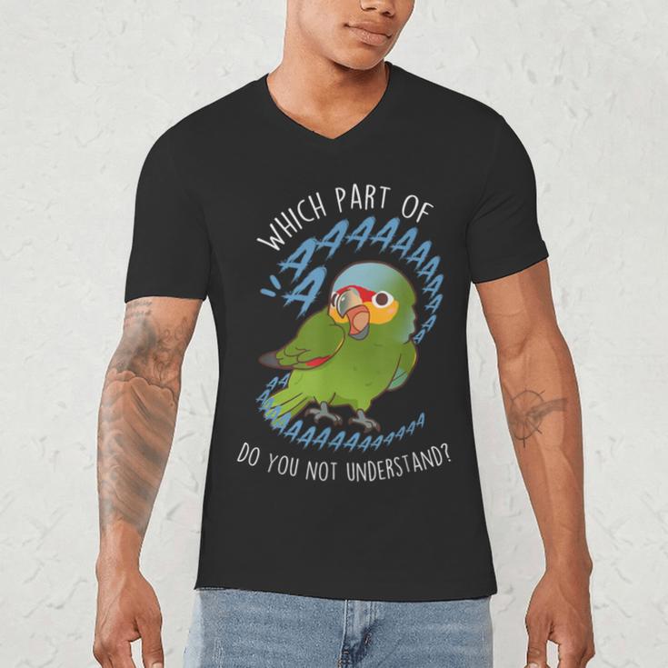 Red-Lored Amazon Parrot Aaaa Cute Pet Bird Mom Dad Men's V-Neck T-Shirt