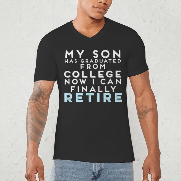 Now I Can Retire Son College Graduation Retirement Men's V-Neck T-Shirt