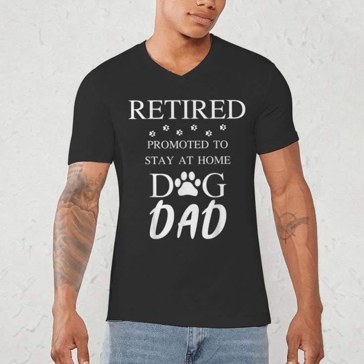 Retired Promoted To Stay At Home Dog Dad Men's V-Neck T-Shirt