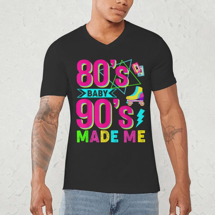 Retro 1980s 80's Baby 1990s 90's Made Me Nostalgia Vibes Men's V-Neck T-Shirt Retro 1980s 80's Baby 1990s 90's Made Me Nostalgia Vibes Men's V-Neck T-Shirt