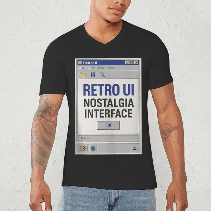 Retro Computer Dialog Box 90s Desktop Interface Nostalgia Men's V-Neck T-Shirt