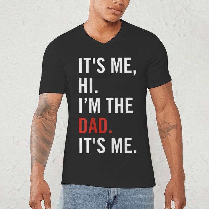 Retro It's Me Hi I'm The Dad It's Me For Dad Men's V-Neck T-Shirt