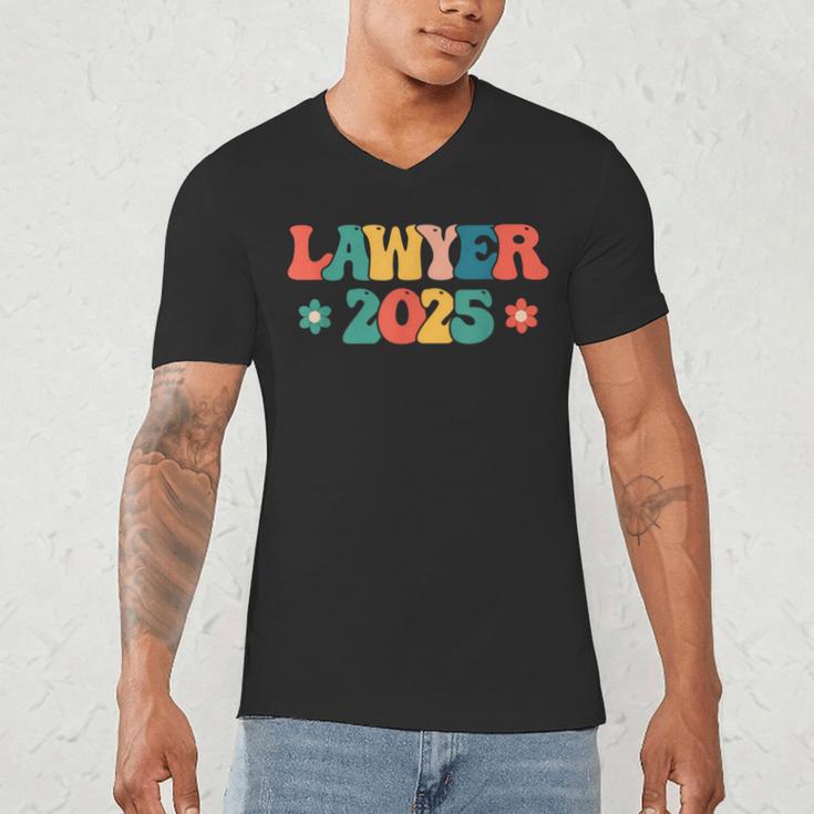 Retro Lawyer 2025 Attorney School Graduation Student Lawyer Men's V-Neck T-Shirt