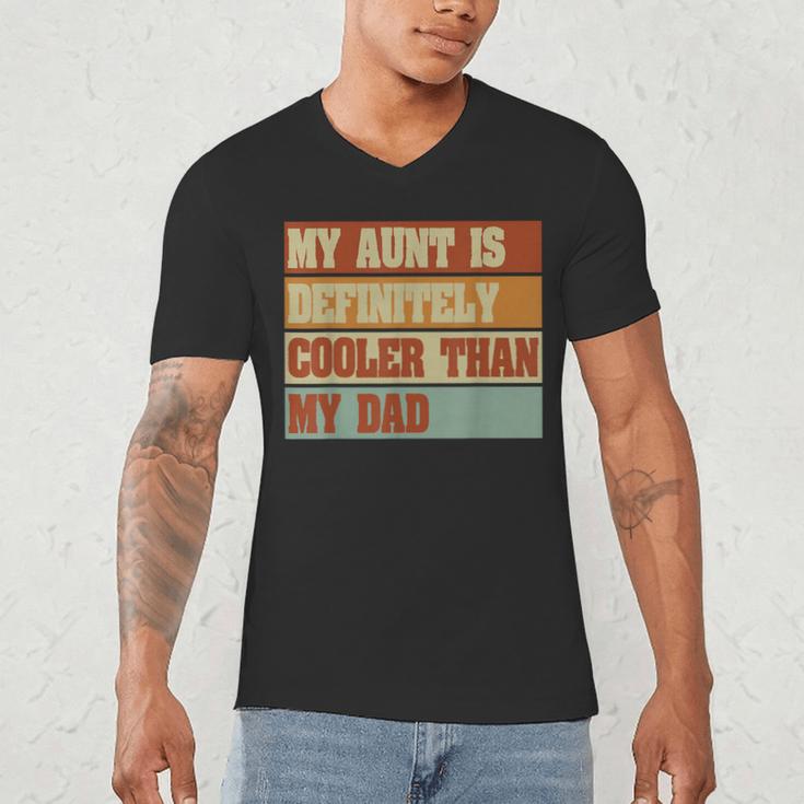 Retro Niece Nephew Auntie My Aunt Is Cooler Than My Dad Men's V-Neck T-Shirt