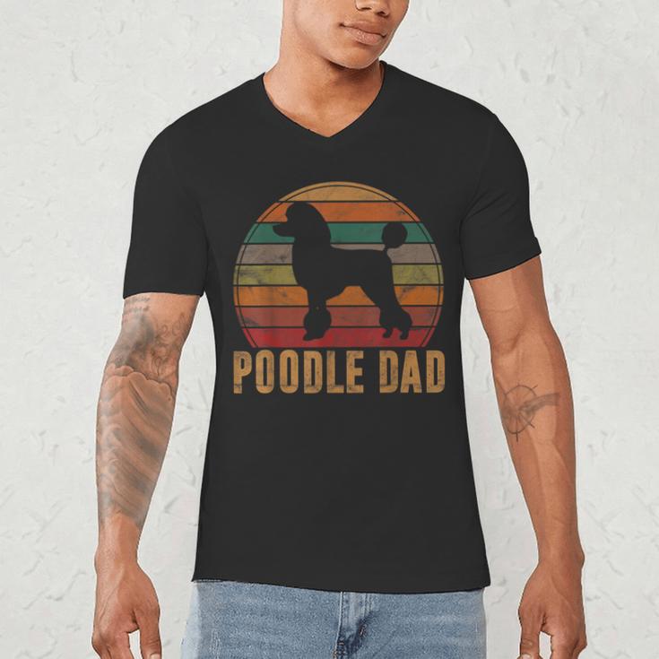 Retro Poodle Dad Dog Owner Pet Poodle Father Men's V-Neck T-Shirt