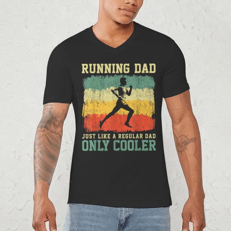 Retro Running Dad Runner Marathon Athlete Humor Outfit Men's V-Neck T-Shirt