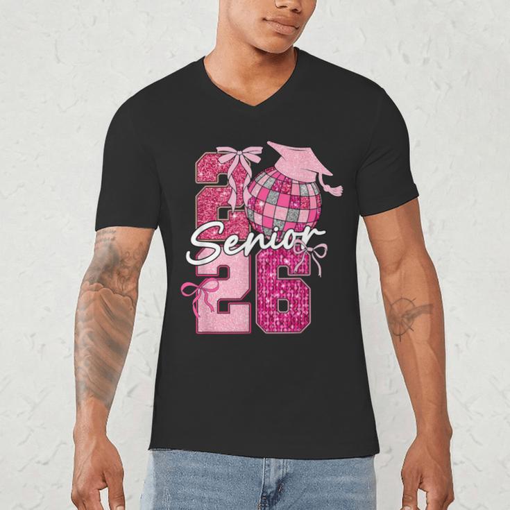 Retro Senior 2026 Coquette Bow Graduation Class Of 2026 Men's V-Neck T-Shirt