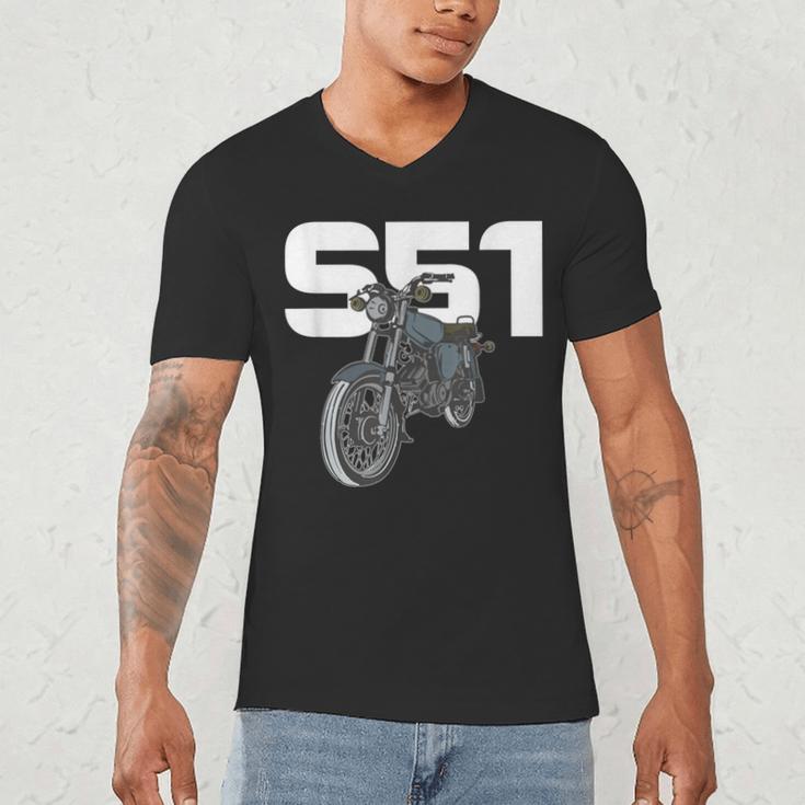 Retro Simme Moped Nostalgia Eastern Block Schwalbe Driver DDR Men's V-Neck T-Shirt