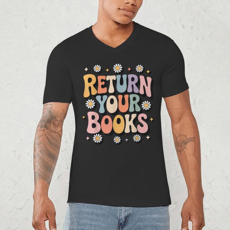 Return Your Books School Librarian Men's V-Neck T-Shirt