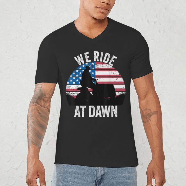 We Ride At Dawn Lawnmower Lawn Mowing Dad Vintage Men Men's V-Neck T-Shirt
