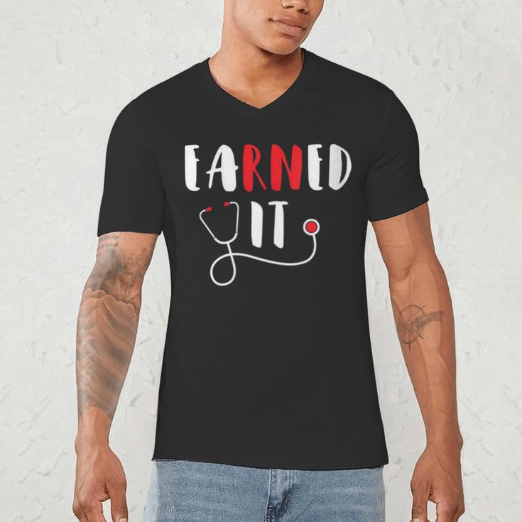 RN Nursing Student Graduation EaRNed It Men's V-Neck T-Shirt