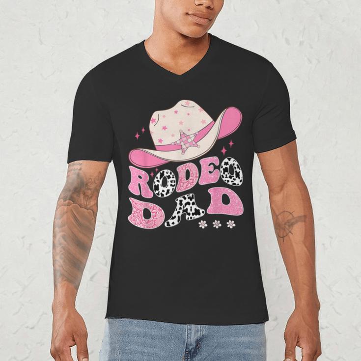 Rodeo Dad Pink Cowgirl 1St Birthday Family Matching Men's V-Neck T-Shirt Rodeo Dad Pink Cowgirl 1St Birthday Family Matching Men's V-Neck T-Shirt