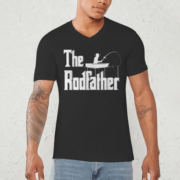 The Rodfather Fishing Dad Men's V-Neck T-Shirt