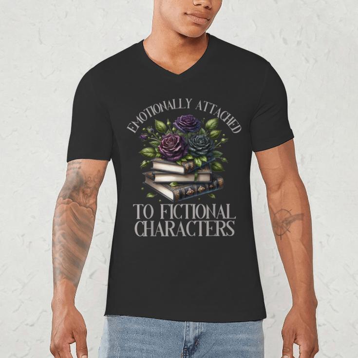 Romance Book Shirt Emotionally Attached Fictional Characters Men's V-Neck T-Shirt Romance Book Shirt Emotionally Attached Fictional Characters Men's V-Neck T-Shirt