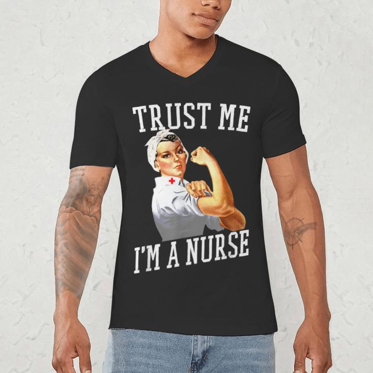 Rosie Riveter Nurse Shirt Nurse Graduation Shirt Men's V-Neck T-Shirt
