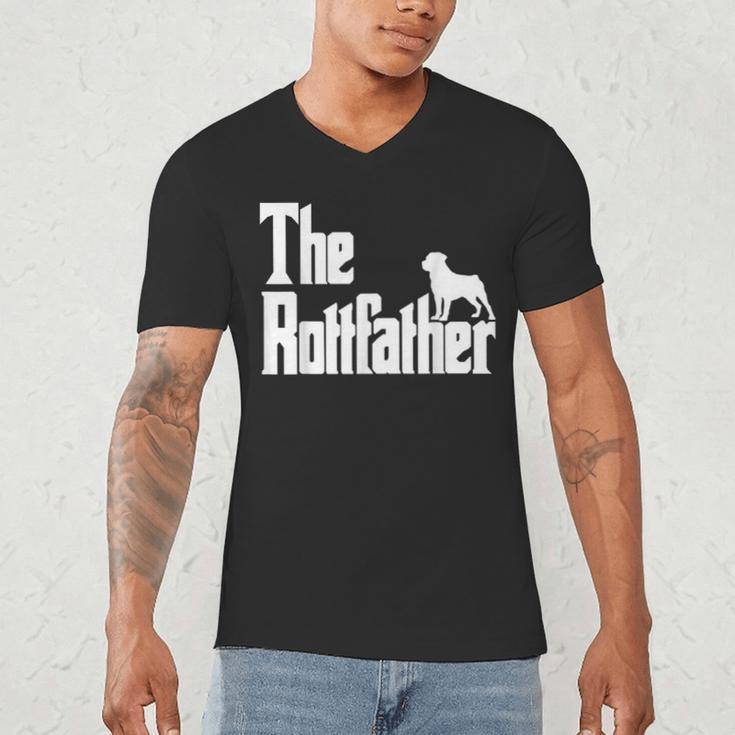 The RottFather Rottweiler Dad Shirt Men Men's V-Neck T-Shirt