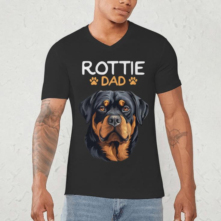 Rottie Dad Rottweiler Dog Men's V-Neck T-Shirt