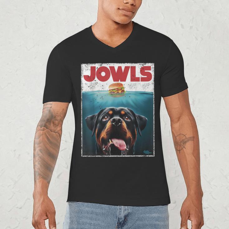 Rottie Rottweiler Jowls Burger Giant Tank Dog Mom Dad Men's V-Neck T-Shirt