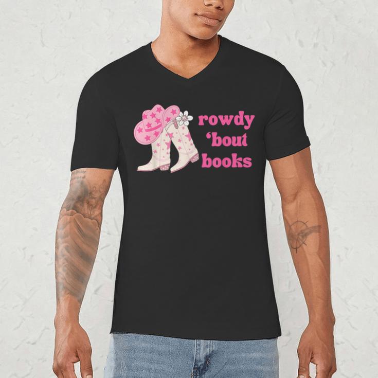 Rowdy 'Bout Books Cowboy Lovers Men's V-Neck T-Shirt