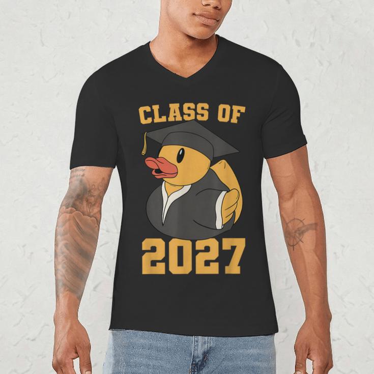Rubber Duck Class Of 2027 Senior 2027 Graduation Year Senior Men's V-Neck T-Shirt