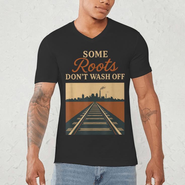 Rust Belt Midwest Nostalgia Steel Town Working Class Pride Men's V-Neck T-Shirt
